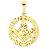 14k Gold Large Masonic Pendant