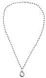  : Sterling Silver Amethyst Drop Necklace, 16.5"