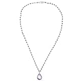 Sterling Silver Amethyst Drop Necklace, 16.5"