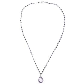 Sterling Silver Amethyst Drop Necklace, 16.5 by Amazon.com Collection