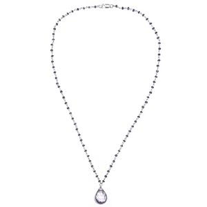 Sterling Silver Amethyst Drop Necklace, 16.5 by