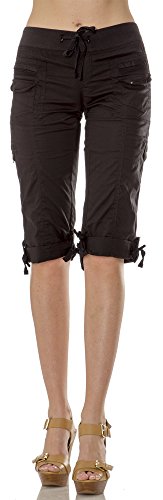Classic Designs Juniors Stretch Poplin Elastic Waist Cargo Capri (S-3X)
