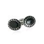 Rich Stainless Steel Cufflinks with Black Enamel