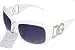 DG Eyewear Sunglasses White Frame Smoke Lens 37323 with Free Micro Fiber Bag