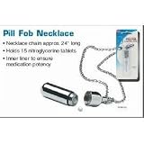Ezy Dose Silver Colored Pill Fob Necklace for Nitroglycerine Tablets
