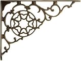 Antique Brass Shelf Brackets. 5 7/8 x 7 7/8 Cast Brass Shelf Bracket in Antique-By-Hand Finish