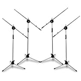 Seismic Audio - FOUR (4) Tripod Microphone Mic Boom Stand - PA/DJ/Band/Church/Wedding use
