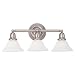 Sea Gull Lighting 44062-962 Sussex Collection Three-Light Wall Sconce, Brushed Nickel Finish with Satin White Glass Sea Gull Lighting 44062-962 Sussex Collection Three-Light Wall Sconce, Brushed Nickel Finish with Satin White Glass
