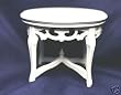 Handcarved White Victorian Roundtable Dollhouse Miniature