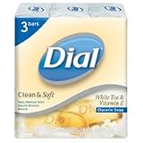 Dial Clean & Soft Glycerin Soap Bar with White Tea & Vitamin-E # 755 - 3 Bars x 4 Oz Ea
