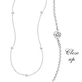 14k White Gold & Diamond Link Necklace- 16 IN (0.90ctw)