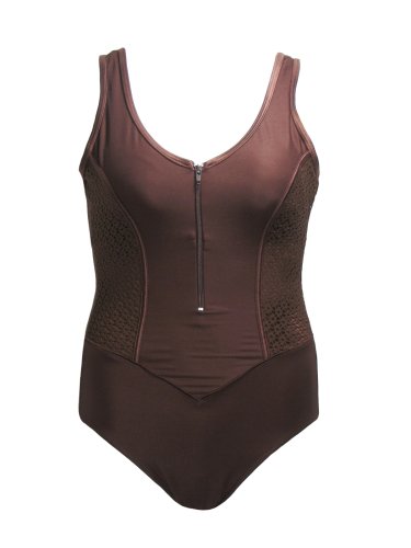 It Figures Hip-Hider Zipper One-Piece Chocolate 12