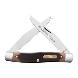 Schrade 77ST Old Timer Muskrat Knife with 2 Clip Blades, Stag Handle by Schrade