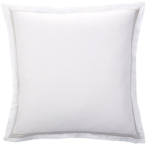 Echelon Home Three Line Hotel Collection Euro Shams Pair, Light Grey