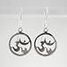 Round Om (Aum) Dangle Earrings in Sterling Silver, #9228