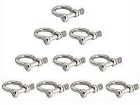 Cosmos ® 10 PCS 3/8 inch Silver Color Stainless Steel Bow Shackles with Cosmos Fastening Strap by Cosmos