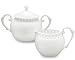 Gracie China, Heirloom Collection, 2-Piece Sugar and Creamer Set, White Fine Pierced Porcelain