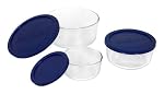 Pyrex 6010170 Storage 6-piece Round Set Clear With Blue Lids from Pyrex