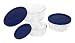 Kitchen & Housewares : Pyrex Storage 6-Piece Round Set, Clear with Blue Lids