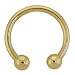 Solid 14KT Yellow GOLD 16ga HORSESHOE - 3/8
