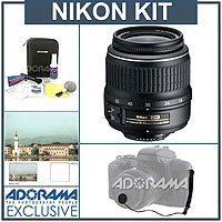 Nikon 18mm - 55mm f/3.5-5.6G ED II AF-S DX Wide Angle AF Lens Kit, U.S.A. Warranty with Tiffen 52mm UV Filter, Lens Cap Leash, Professional Lens Cleaning Kit
