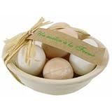 Panier des Sens Egg Shea Butter Soaps in ceramic bowl
