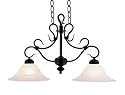 Landmark 244-AS Buckingham 2 light Billiard/Island Chandelier in Antique Silver with White Glass