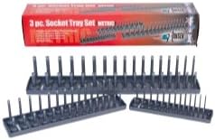 Hansen 3pc. Metric Socket Tray Set