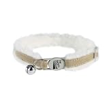 Pet Supplies : Bonded Sherpa Cat Collar Collection - Sand Color