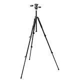 Manfrotto Classic 055XB Tripod (Black) Outfit with 804RC2 Pan Tilt Head and 102 (3044) Strap