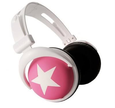 Stylish Headphone Star Pink White
