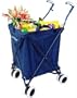 Folding Shopping Cart - with Liner and Lid (Blue) (37"H x 18"W x 23"D)