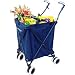 Folding Shopping Cart - with Liner and Lid (Blue) (37"H x 18"W x 23"D)