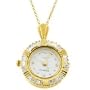18kt Over Sterling Silver CZ Baguettes Watch Pendant