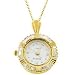 Sterling Silver Gold Plated CZ Baguettes Watch Pendant