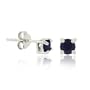 Sterling Silver .925 Genuine Sapphire Stone Prong 4mm Small Stud Earrings