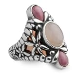 Carolyn Pollack Mixed Metal Rose Quartz Sandia Sage Ring