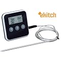 eKitch digitales Lebensmittelthermometer Bratenthermometer und Timer - tolles Ger�t f�rs Backen, Kochen und Braten