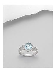 Rhodium plated ring set with gem stones In 92.5 Sterling Silver Ring