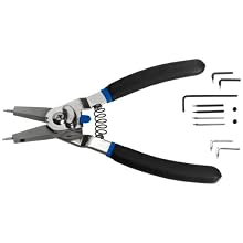 Martin P1434 Quick Switch Retaining Ring Plier with Straight and 90 Degree Bent Tips, For 3/8" -2" Internal and 1/4" - 2" External