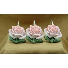 Pasadena Pink Rose Shower Curtain Hooks