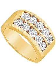 Diamond Row Ring 14K Yellow Gold - 2.00 CT Diamonds