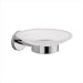 La Toscana AL01 PW Atlanta Clear Glass Soap Holder with Brushed Nickel Base