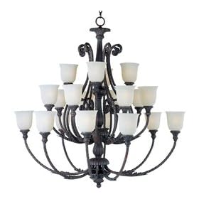 Maxim 16007FLGB La Salle 20-Light Chandelier Greek Bronze Frost Lichen Glass