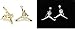 Set of 2 Michael Jordan Inspired Jumpman Stud Earrings Gold and Silver Tone Iced CZ