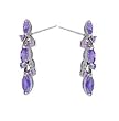 Sterling Silver Fashion Earrings with Purple CZ - Dangling