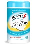 Germ X Soft Wipes 72 Count Alcohol Free Wipes For Hands and Face