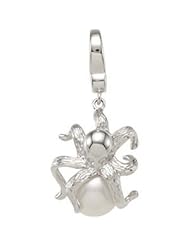 Freshwater Cultured Pearl & Diamond Octopus Charm Sterling Silver 68405