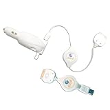 Retractable 5-in-1 iPod and iPod Mini Travel Charger-White