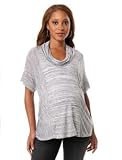 A Pea in the Pod Collection: Splendid Elbow Sleeve Cowl Neck Sharkbite Hem Maternity T Shirt